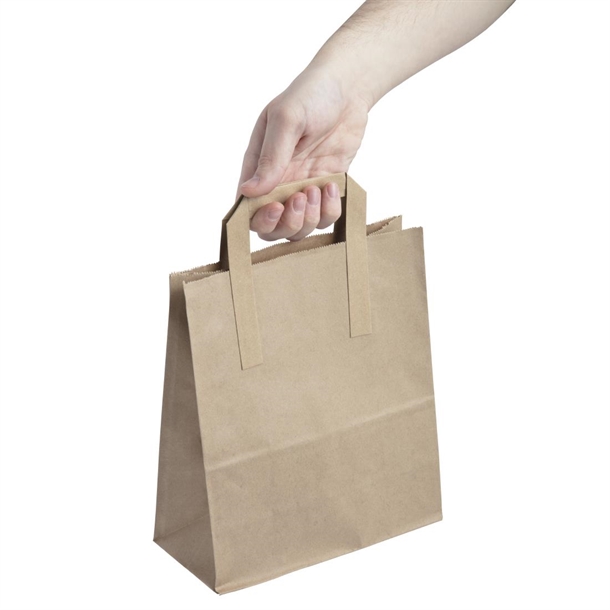 Fiesta Compostable Recycled Brown Paper Carrier Bags Medium (250 Pack) Fiesta Compostable Recycled Brown Paper Carrier Bags Medium (250 Pack)