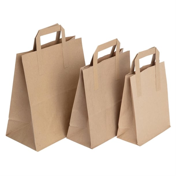 Fiesta Compostable Recycled Brown Paper Carrier Bags Medium (250 Pack) Fiesta Compostable Recycled Brown Paper Carrier Bags Medium (250 Pack)
