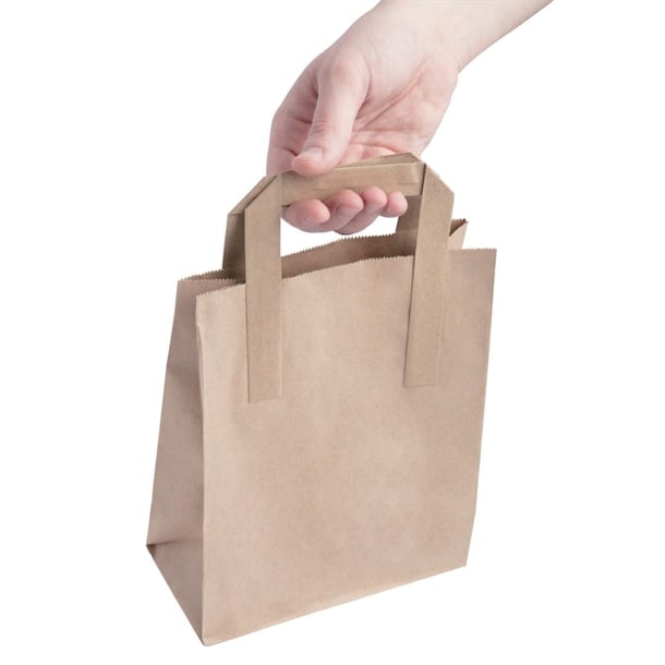 Fiesta Compostable Recycled Brown Paper Carrier Bags Small (250 Pack) Fiesta Compostable Recycled Brown Paper Carrier Bags Small (250 Pack)