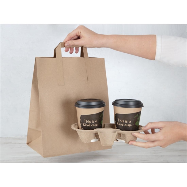 Fiesta Compostable Recycled Brown Paper Carrier Bags Large (250 Pack)