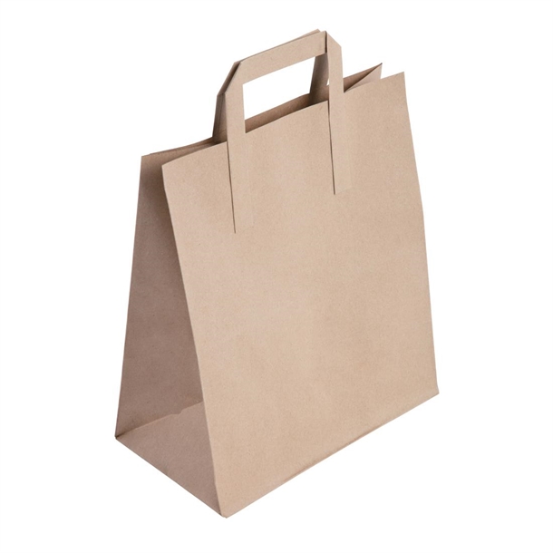 Fiesta Compostable Recycled Brown Paper Carrier Bags Large (250 Pack)