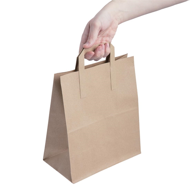 Fiesta Compostable Recycled Brown Paper Carrier Bags Large (250 Pack)