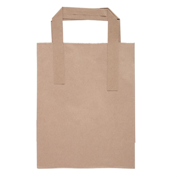 Fiesta Recyclable Flat Handle Paper Bags Brown (250 Pack) Fiesta Recyclable Flat Handle Paper Bags Brown (250 Pack)