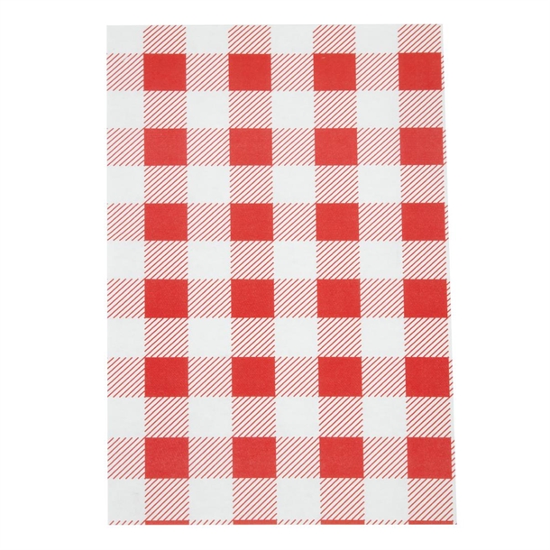 Red Gingham Greaseproof Paper 310mm Red Gingham Greaseproof Paper 310mm