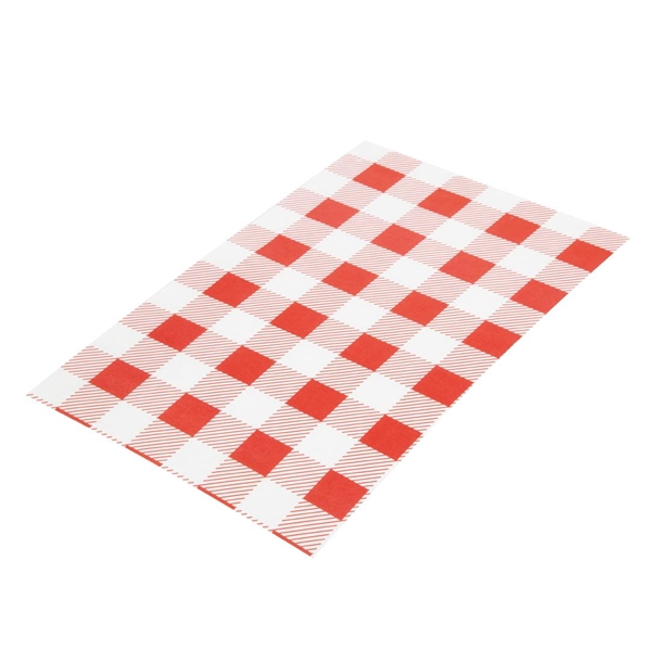 Red Gingham Greaseproof Paper 310mm Red Gingham Greaseproof Paper 310mm