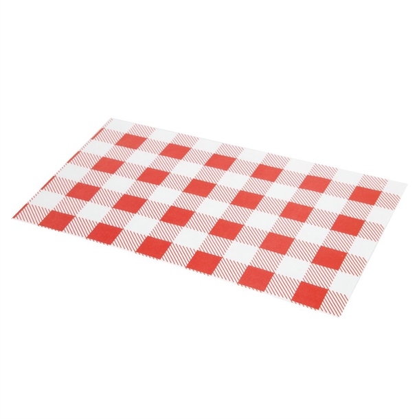Red Gingham Greaseproof Paper 310mm Red Gingham Greaseproof Paper 310mm