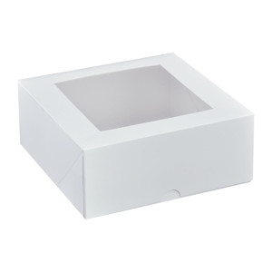 Detpak 180mm Square Patisserie Box White (Pack 50)