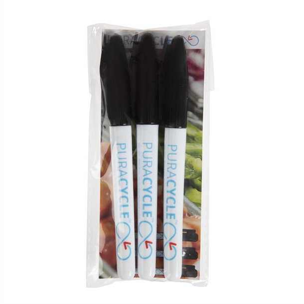 Puracycle Non-Toxic Marker Pens Black (3 Pack)