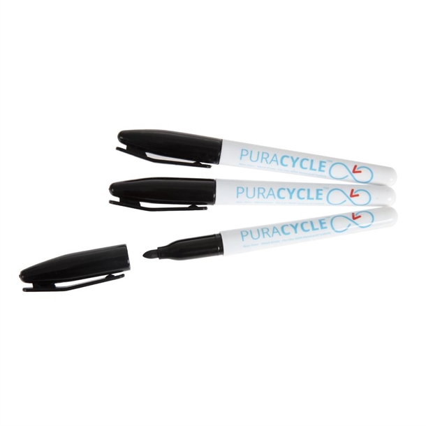 Puracycle Non-Toxic Marker Pens Black (3 Pack)