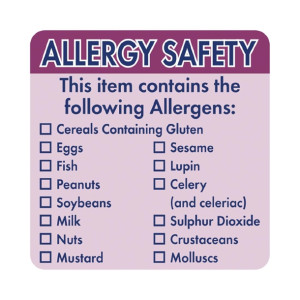 Hygiplas Allergen Food Labels (500 Pack)