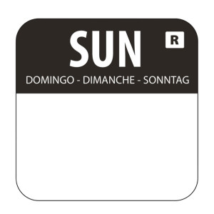 Hygiplas Removable Colour Coded Food Labels Sunday (1000 Pack)