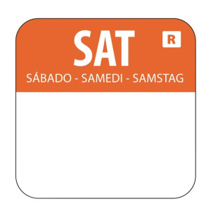 Hygiplas Removable Colour Coded Food Labels Saturday (1000 Pack)