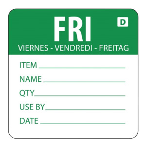 Hygiplas Dissolvable Day of the Week Labels Friday (250 Pack)