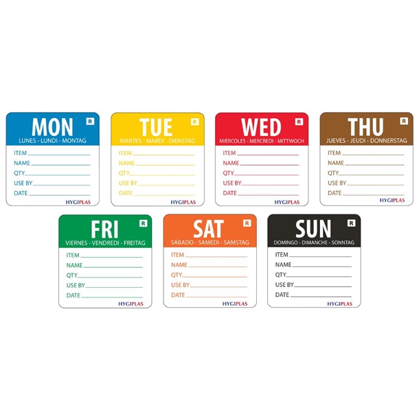 Vogue Removable Day of the Week 50mm Label Set (3500 Pack)