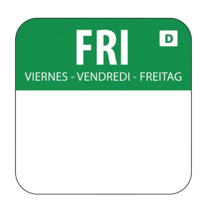Hygiplas Dissolvable Food Rotation Labels Friday (1000 Pack)