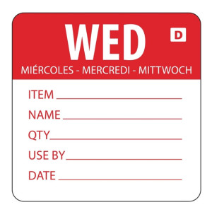 Hygiplas Dissolvable Day of the Week Labels Wednesday (250 Pack)