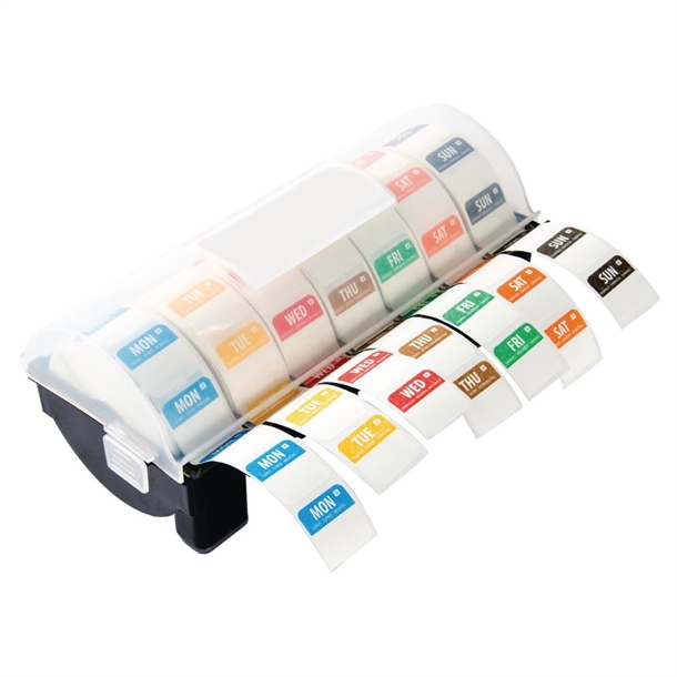 Hygiplas Dissolvable Colour Coded Food Labels Starter Kit with 25mm Dispenser Hygiplas Dissolvable Colour Coded Food Labels Starter Kit with 25mm Dispenser