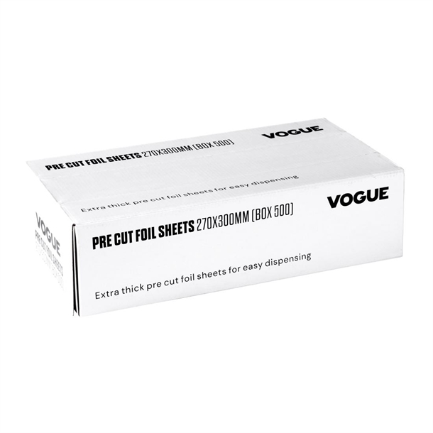 Vogue Aluminium Foil Sheets 270x300mm (500 Pack) Vogue Aluminium Foil Sheets 270x300mm (500 Pack)