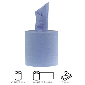Jantex Centrefeed Blue Roll Paper Towels (6 Pack)