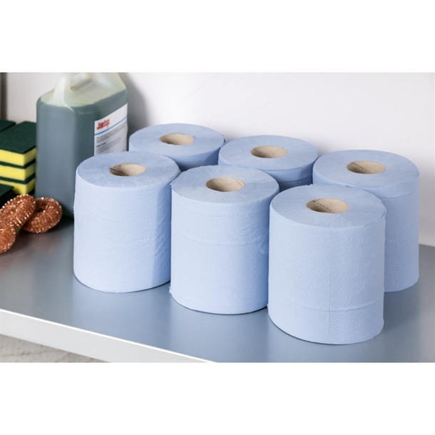 Jantex Centrefeed Blue Roll Paper Towels (6 Pack)