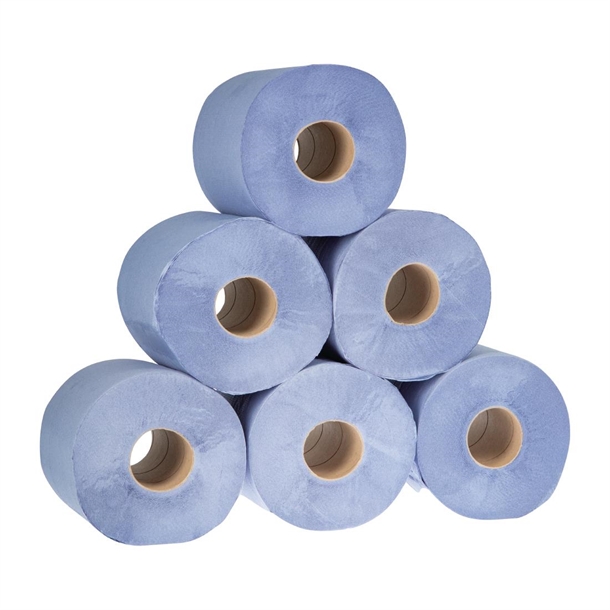 Jantex Centrefeed Blue Roll Paper Towels (6 Pack)