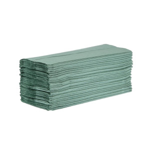 Jantex Z Fold Paper Hand Towels Green 1-Ply 250 Sheets (12 Pack)