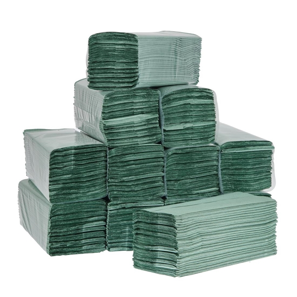 Jantex Z Fold Paper Hand Towels Green 1-Ply 250 Sheets (12 Pack) Jantex Z Fold Paper Hand Towels Green 1-Ply 250 Sheets (12 Pack)