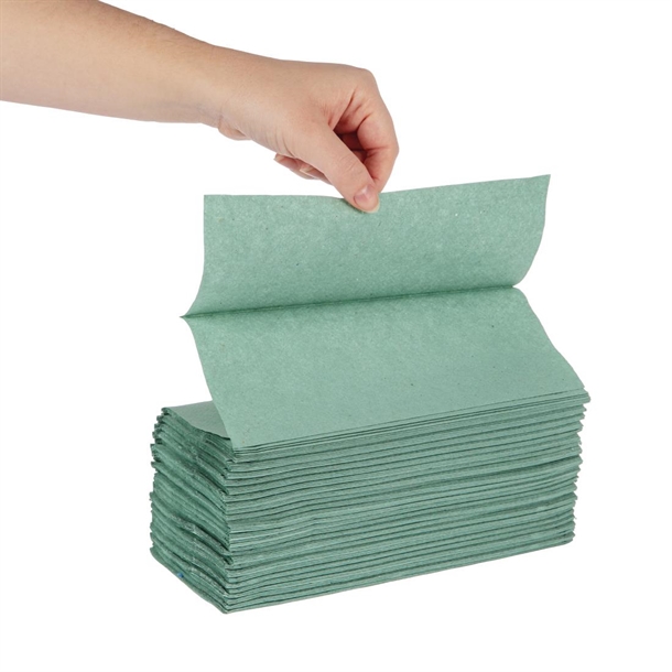 Jantex Z Fold Paper Hand Towels Green 1-Ply 250 Sheets (12 Pack) Jantex Z Fold Paper Hand Towels Green 1-Ply 250 Sheets (12 Pack)