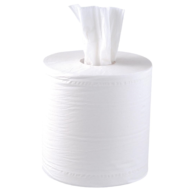 Jantex Centrefeed White Roll Paper Towels (6 Pack)
