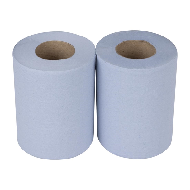 Nisbets Essentials Centrefeed Blue Rolls 2-Ply 320 Sheets (2 pack)