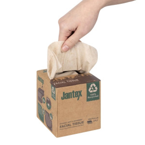 Jantex Green 100% Recycled Facial Tissue Cube 100 Sheets (36 Pack)