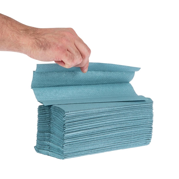 Jantex C Fold Hand Towels Blue 1-Ply (12 Pack) Jantex C Fold Hand Towels Blue 1-Ply (12 Pack)