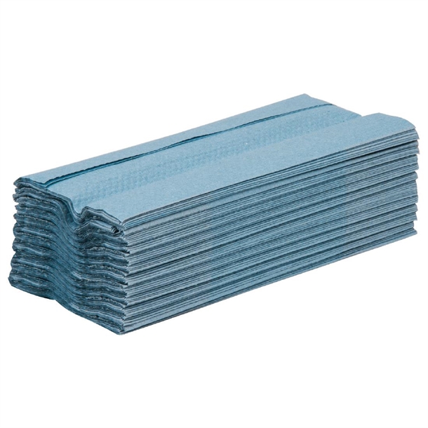 Jantex C Fold Hand Towels Blue 1-Ply (12 Pack) Jantex C Fold Hand Towels Blue 1-Ply (12 Pack)