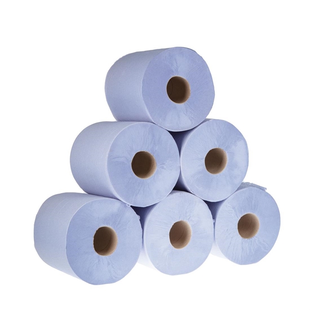 Jantex Blue Centrefeed Rolls 1-Ply (6 Pack)