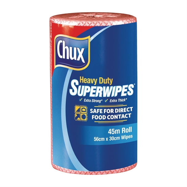 Chux Superwipes Heavy Duty Red 45m Roll