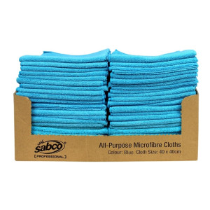 Sabco Professional All Purpose MF Cloths 400x400mm Blue (Pack 50)