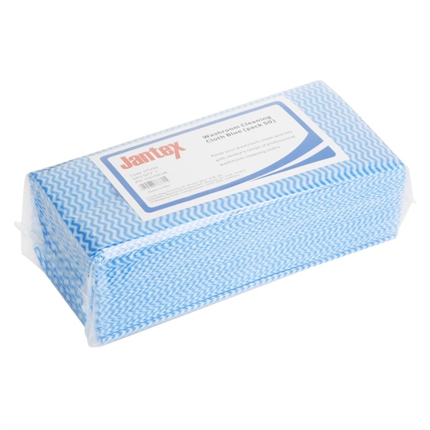 Jantex Washroom Cleaning Cloth Blue (50 Pack) Jantex Washroom Cleaning Cloth Blue (50 Pack)