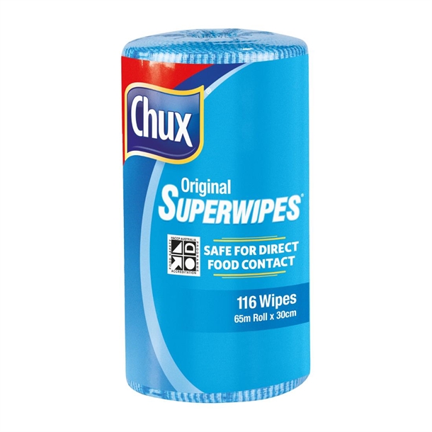 Chux Superwipes perforated roll blue 65m x 300mm