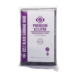 Jantex Premium Garbage Bags Black 82Ltr (50 Pack)