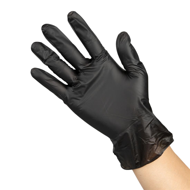 Hygiplas Vinyl Black Powder Free Gloves Hygiplas Vinyl Black Powder Free Gloves