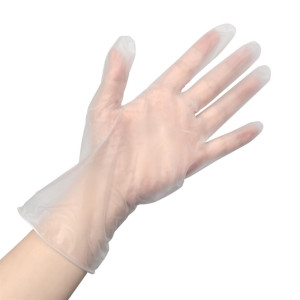 Vogue Powder Free Clear Vinyl Food Prep Gloves (Pack of 100)