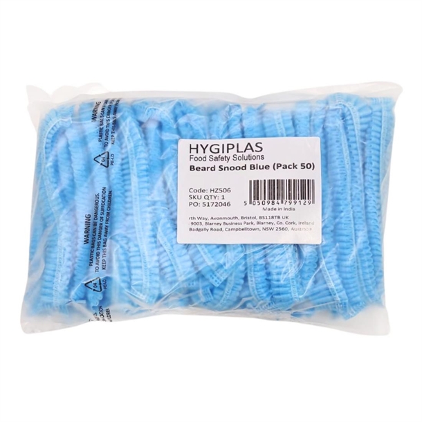 Hygiplas Beard Snoods Blue (50 Pack)