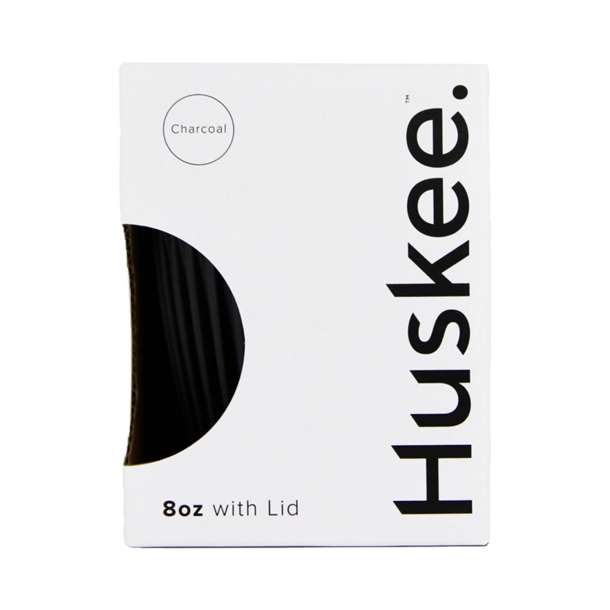 HuskeeCup Cup with Lid 235ml Charcoal (Single) HuskeeCup Cup with Lid 235ml Charcoal (Single)