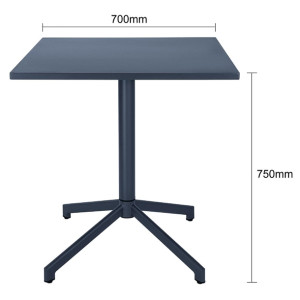 Bolero Porto Folding Table Slate Blue 700x750mm