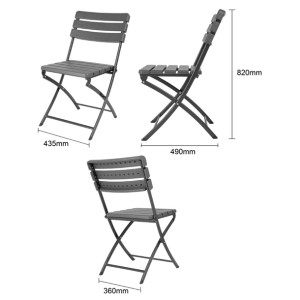 Bolero Folding Chairs Grey Wood Effect (2 Pack)