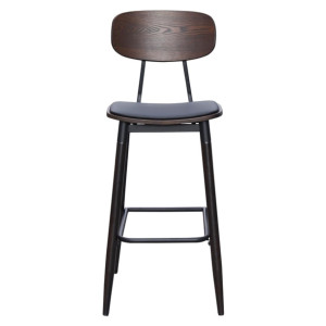 Durafurn Austin Barstool Black PU Vinyl Seat & Wenge Backrest (2 Pack)