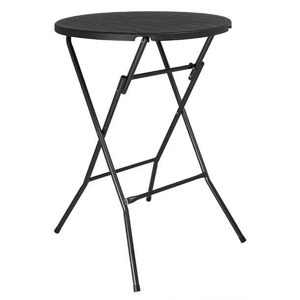 Bolero Folding HDPE Bar Table Wood Effect Black 800mm Bolero Folding HDPE Bar Table Wood Effect Black 800mm