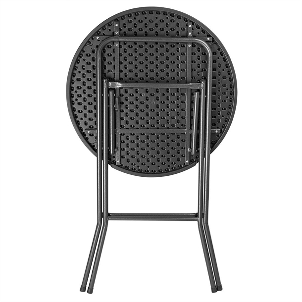 Bolero Folding HDPE Bar Table Wood Effect Black 800mm Bolero Folding HDPE Bar Table Wood Effect Black 800mm