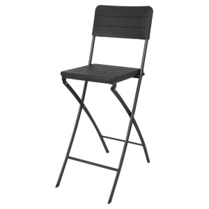 Bolero Folding Bar Chairs Black Wood Effect (2 Pack)