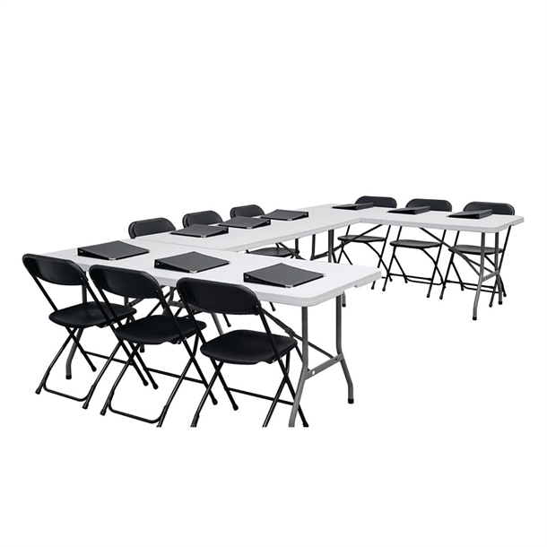 Bolero Rectangular Centre Folding Table 6ft White Bolero Rectangular Centre Folding Table 6ft White